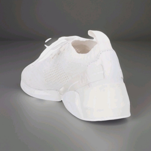 Giorgio Armani Womens White lace-up fabric sneakers w leather details Wms US 10 - Picture 5 of 8